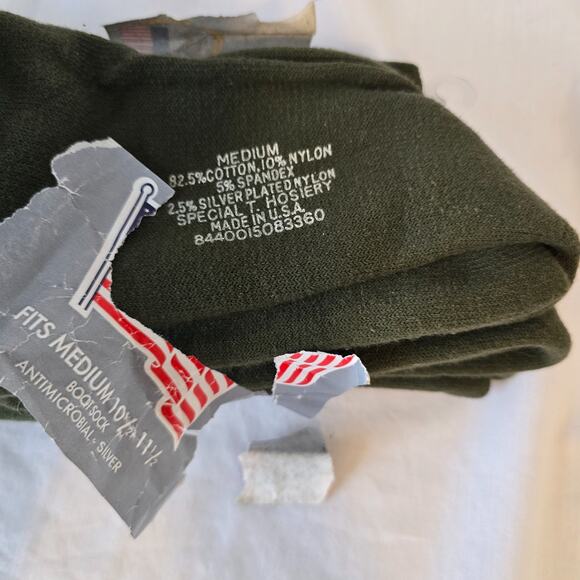 US Military Anti-Microbial All-Purpose Boot Sock 3 pk Green Sz M 10.5 - 11.5 New - Picture 3 of 8